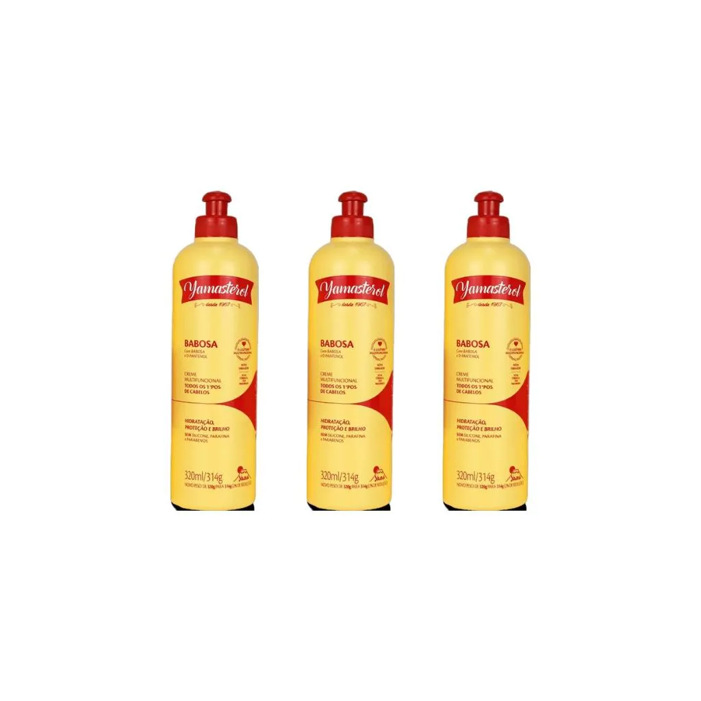 CREME PARA PENTEAR YAMASTEROL 320G BABOSA - KIT C/ 3UN