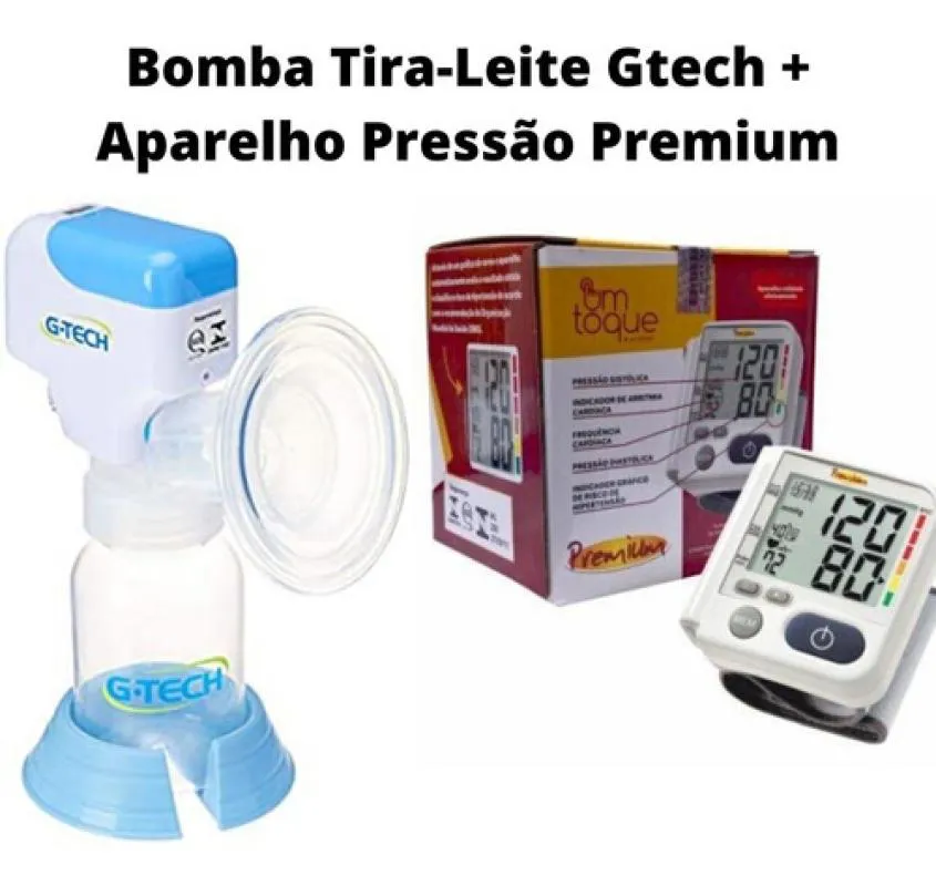 Kit Bomba Tira-leite Gtech + Aparelho Pressão Premium Lp200