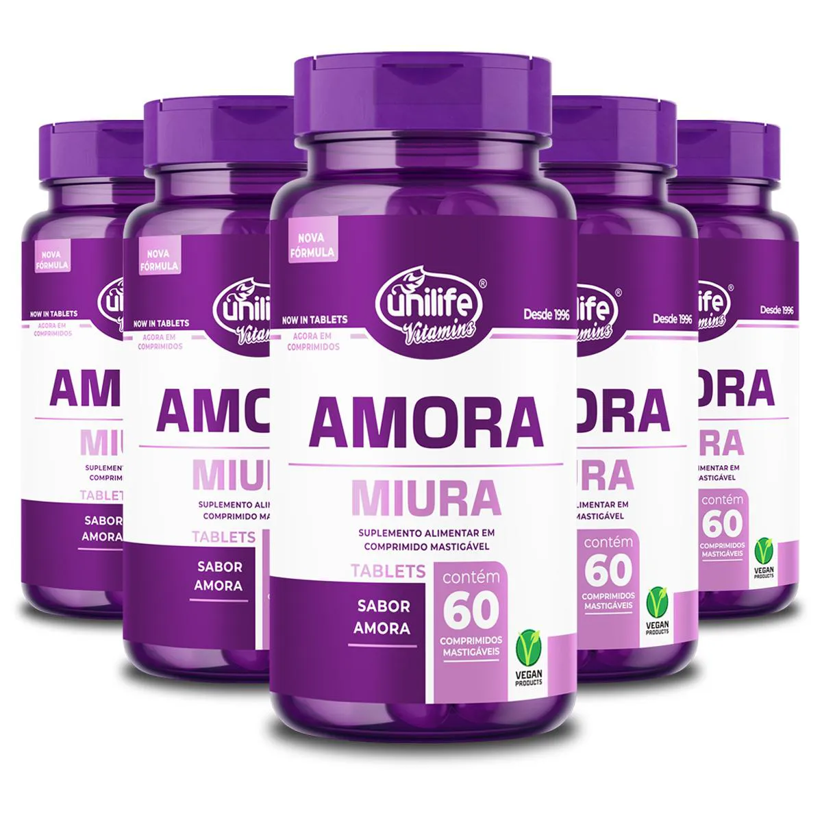Kit 5 Amora Miura Unilife 60 Comprimidos