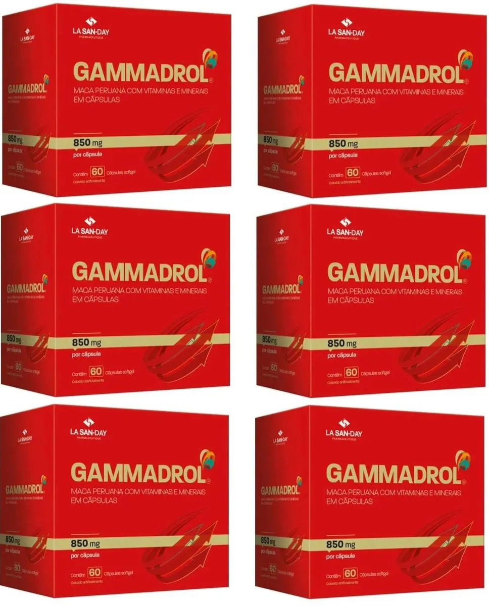 Kit 6 Gammadrol Maca Peruana 60Cps Soft Gel - La San-Day