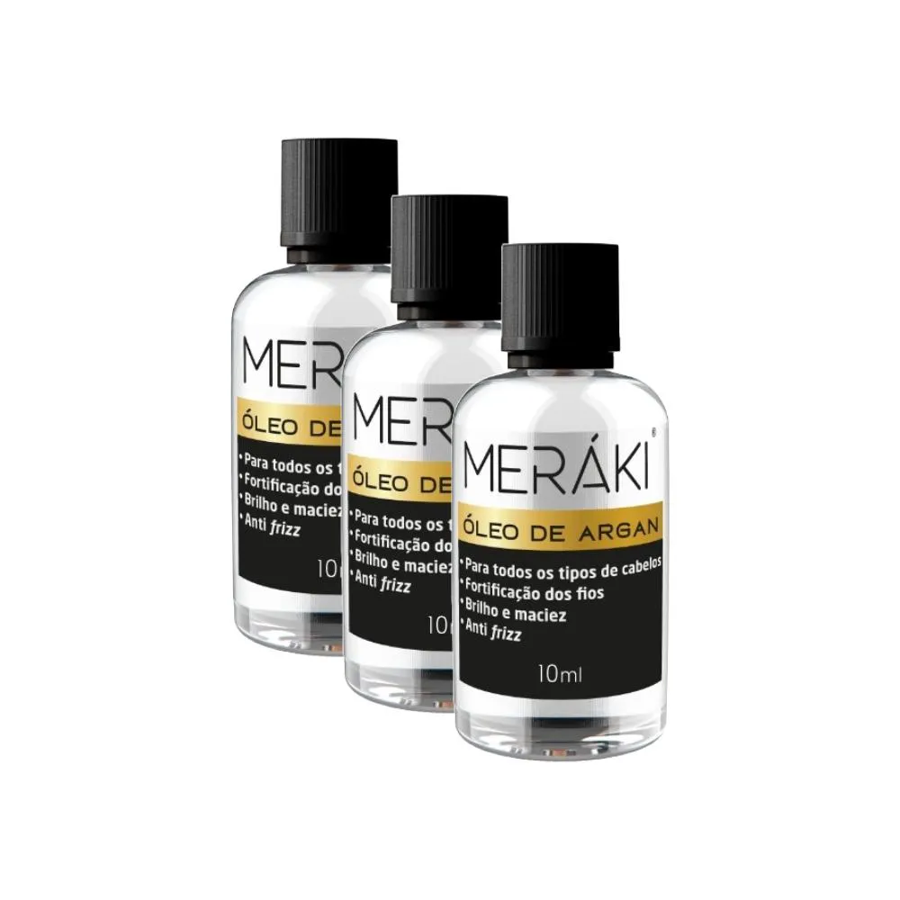 Kit Óleo Capilar Meráki Argan 10ml (3 unidades)