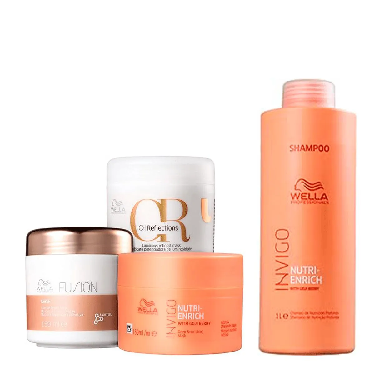 Kit Cronograma Capilar 150ml + Shampoo Nutri Enrich 1L - Wella