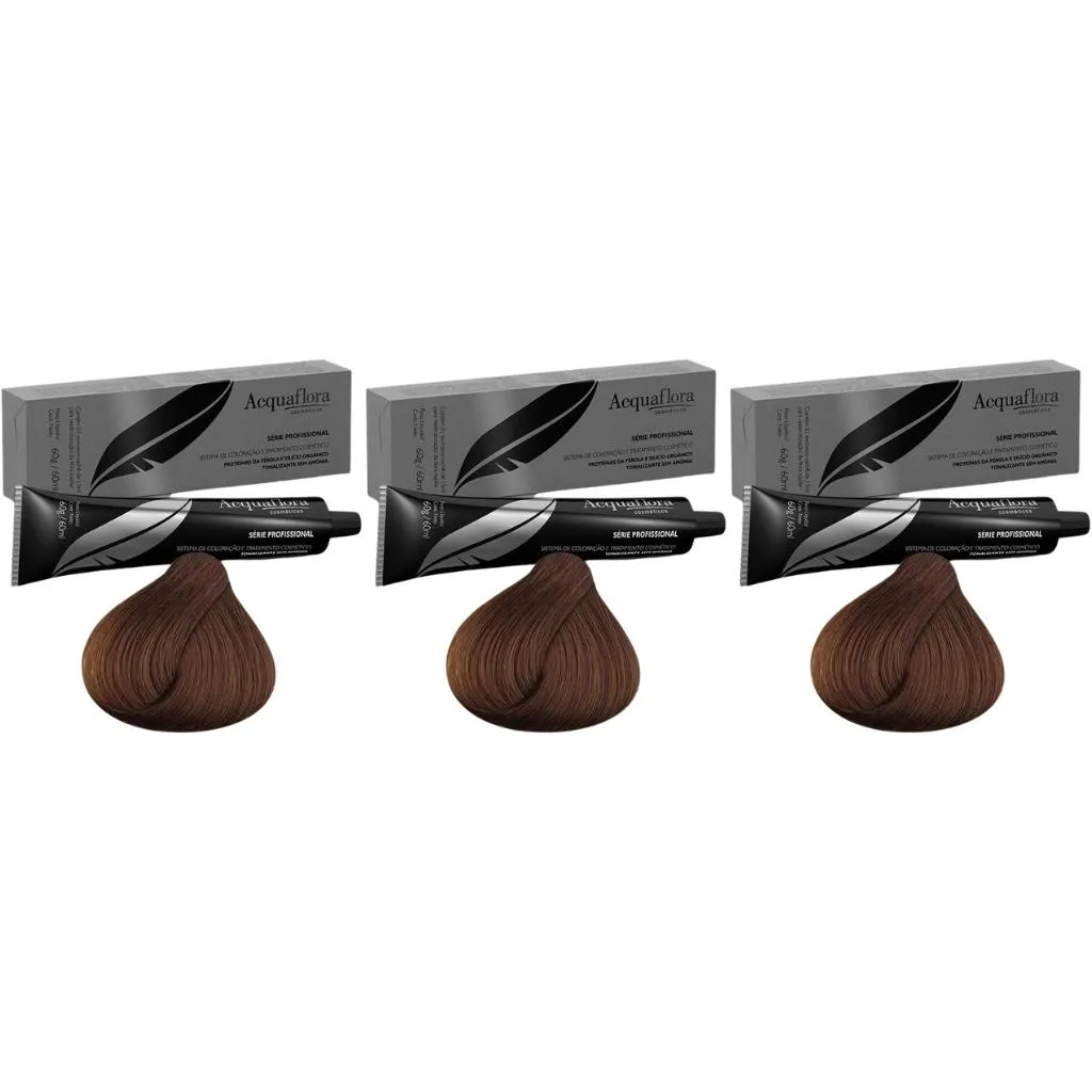 Coloraçao Acquaflora Sem Amonia 5.0 Castanho Claro-Kit C/3un