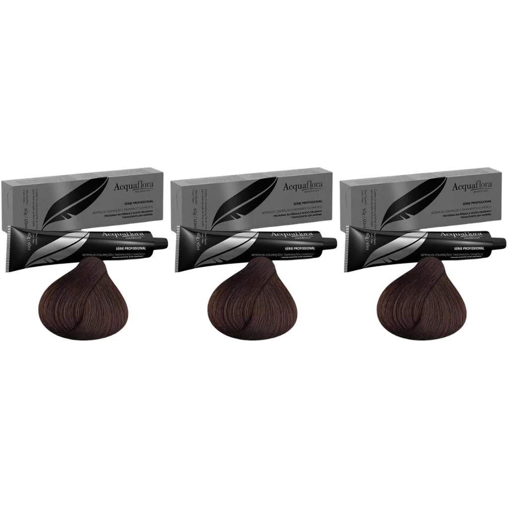 Coloraçao Acquaflora Sem Amonia 4.0 Castanho Nat-Kit C/3un