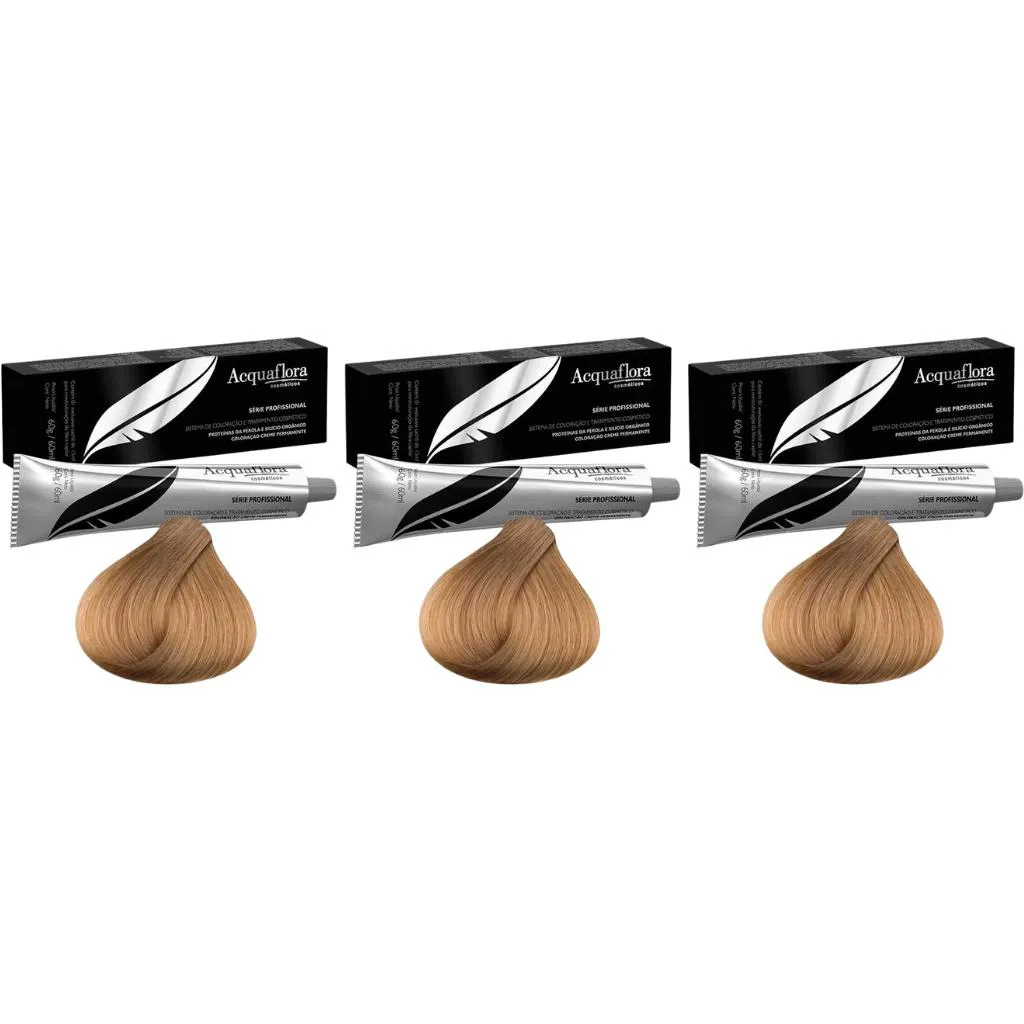 Coloraçao Acquaflora Perm 8.0 Louro Cl 60g-Kit C/3un