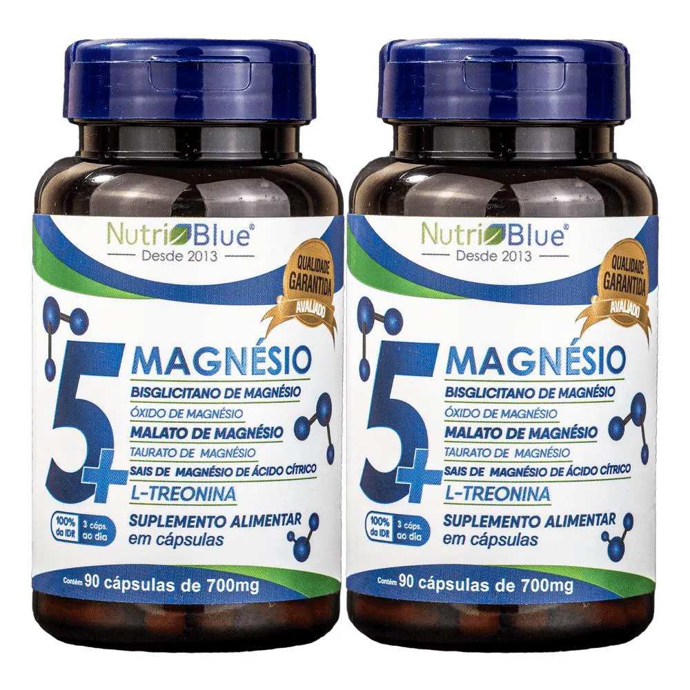 2 Frascos - 5+ Magnésio Nutriblue