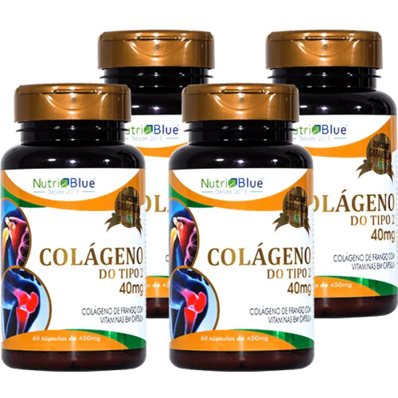 4 Frascos - Colágeno Tipo 2 Uc II Em Capsulas Nutriblue