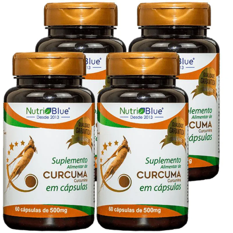 4 Frascos - Cúrcuma Em Cápsulas Nutriblue