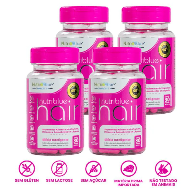 4 Frascos - Nutriblue Hair Caps