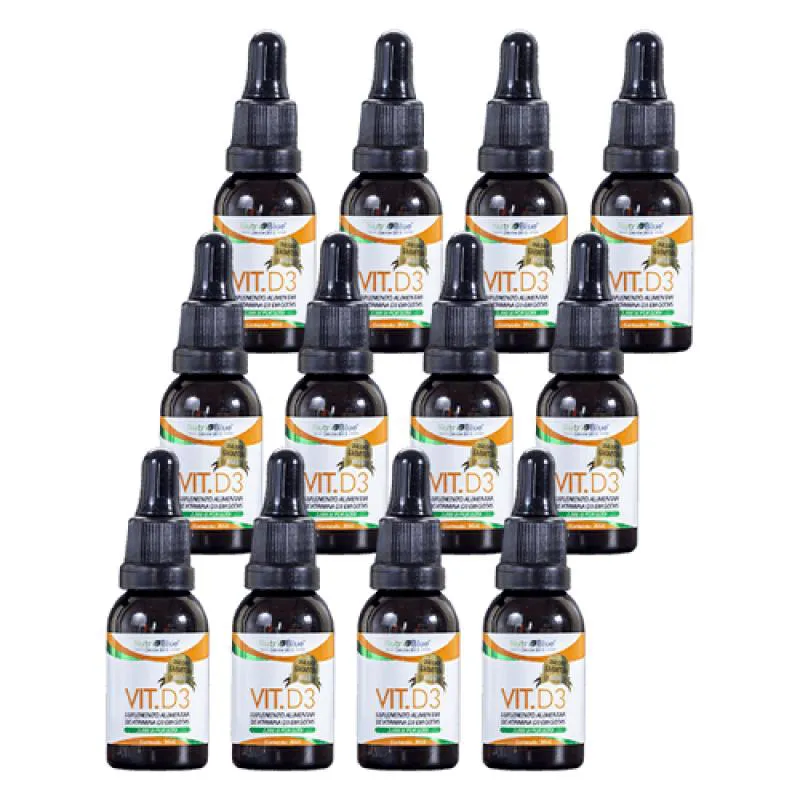 12 Frascos - Vitamina D3 em Gotas Nutriblue (2.000UI por Gota)