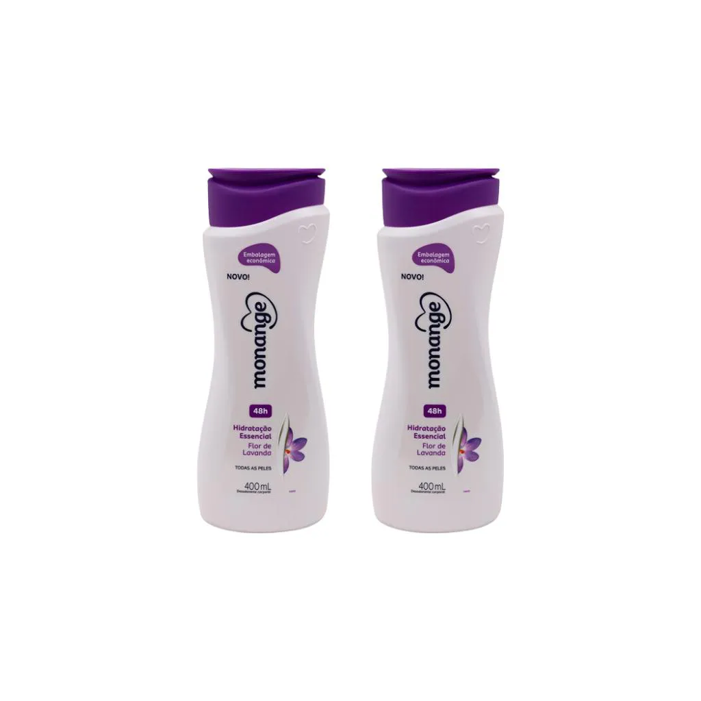 Hidratante Corporal Monange 400ml Flor Lavanda-Kit C/2un