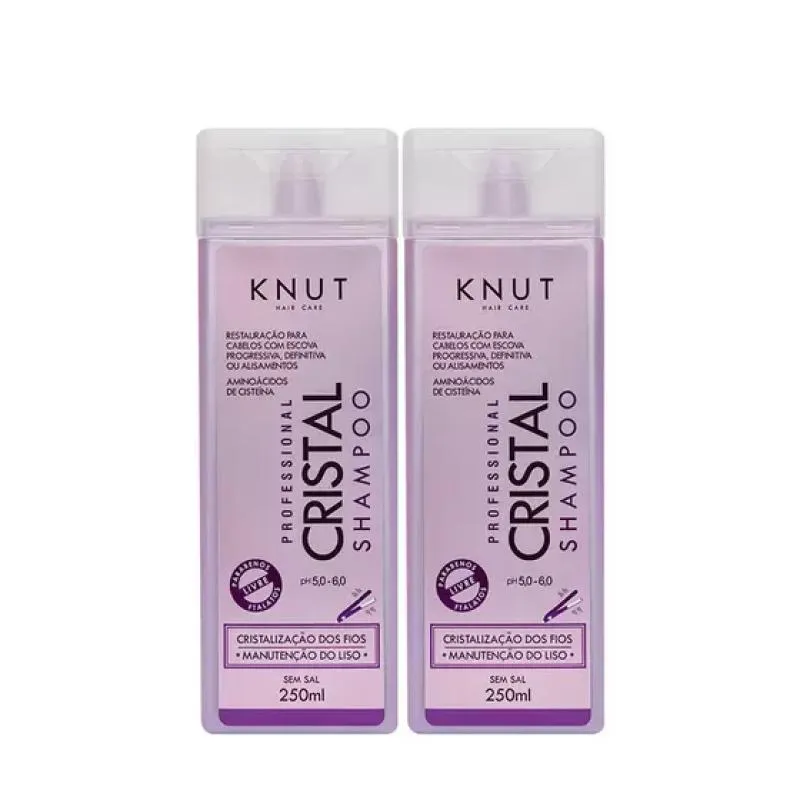 Kit Shampoo 250ml e Condicionador 250ml Cristal Manutenção do Liso - Knut
