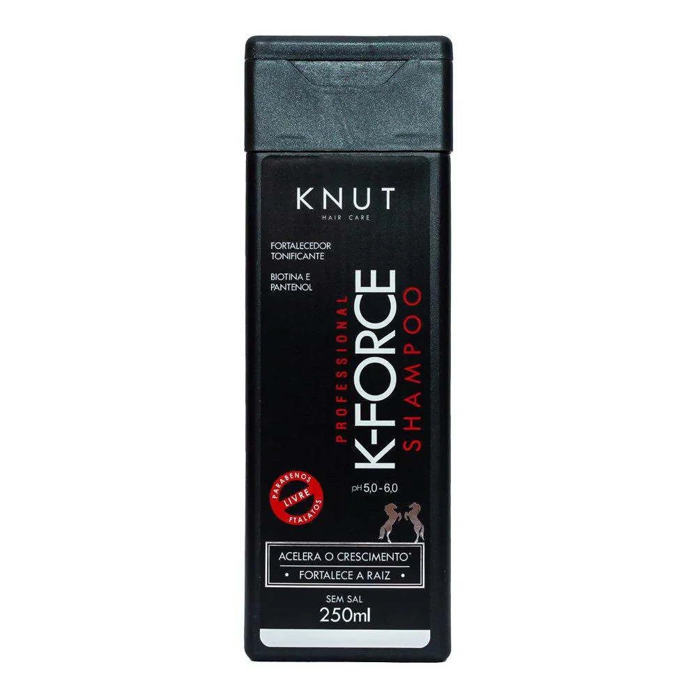 Shampoo K-Force 250 ml Acelera o Crescimemento Fortalece a Raiz - Biotina e Pantenol - Knut