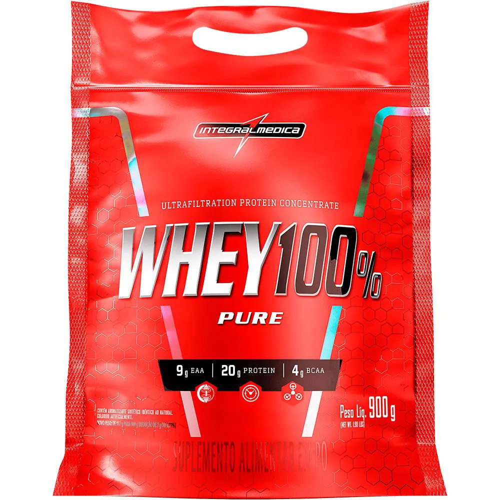 WHEY 100% PURE 907G REFIL - MORANGO