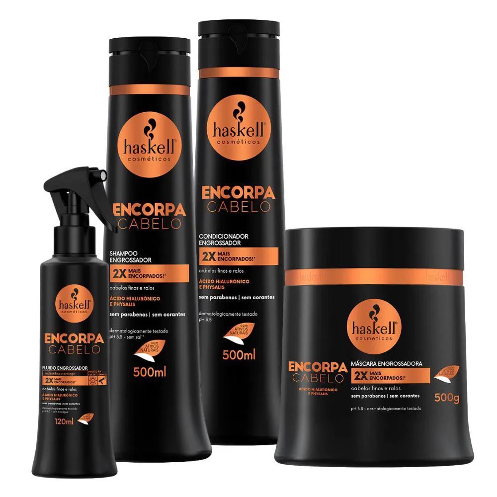 Kit  Engrossador Encorpa Cabelo Haskell 500mL 4 Itens