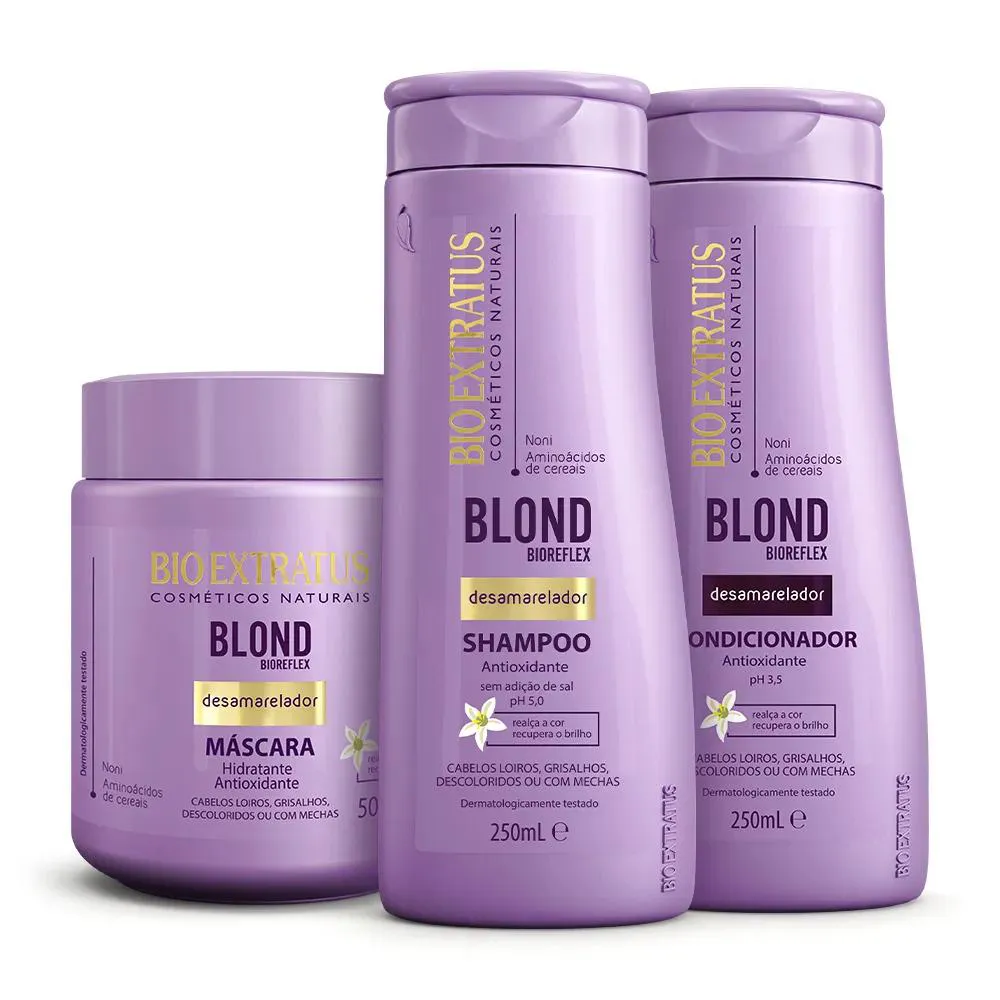 Kit Bio Extratus Blond Bioreflex Shampoo, Condicionador e Máscara 500g