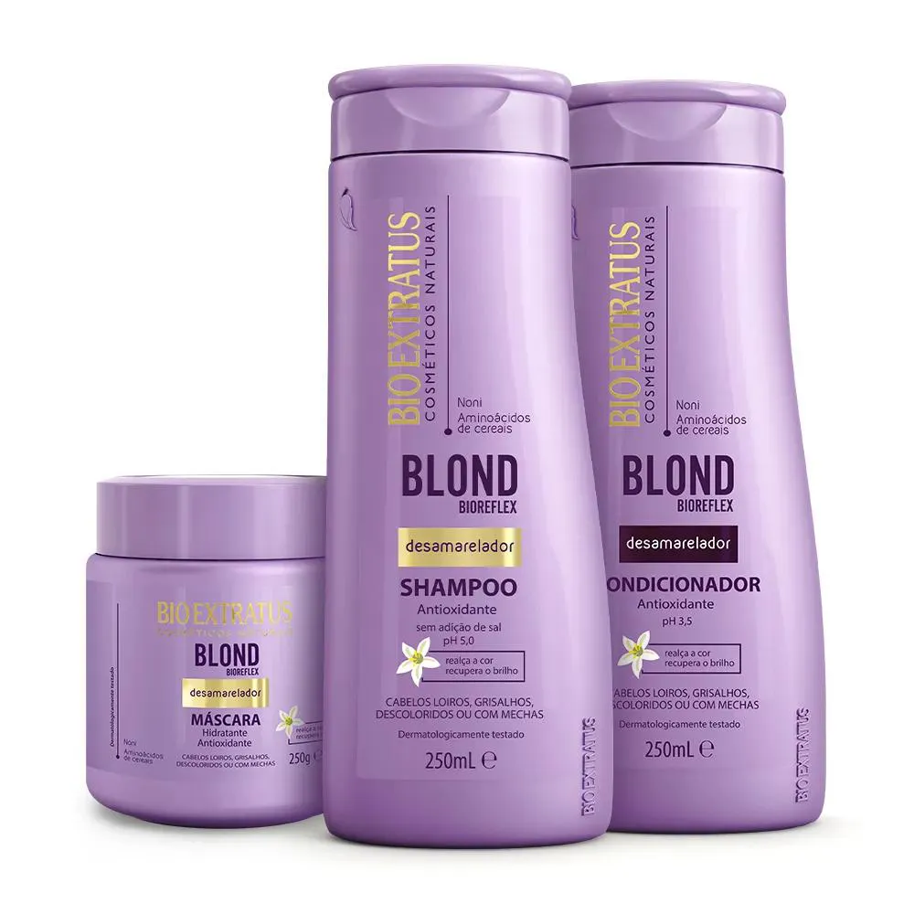 Kit Bio Extratus Blond Bioreflex Shampoo, Condicionador e Máscara (250mL/g)