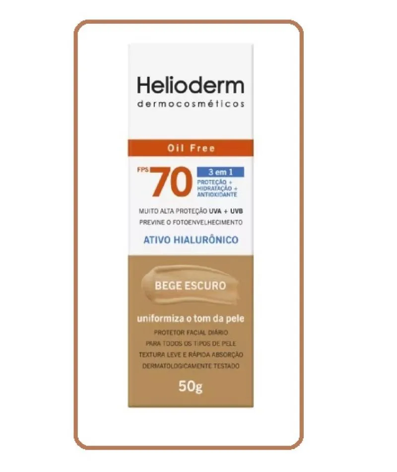 Prot Solar Helioderm Facial Bege Escuro 50g FPS70 - Kley Hertz
