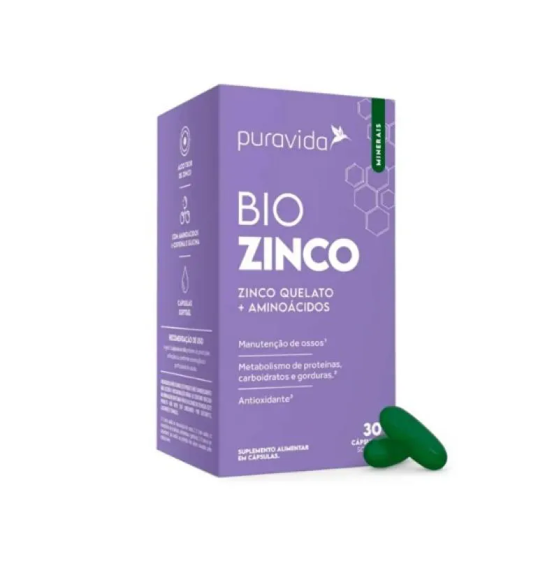 Suplemento  Bio Zinco Quelato + Aminoácidos - PuraVida