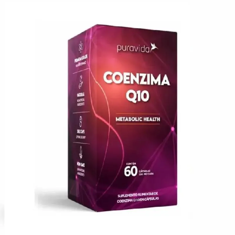 Suplemento Coenzima Q10 Vitamina E 60caps  - Puravida