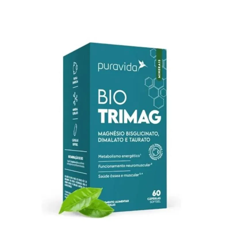 Suplemento Vitamínico Bio Trimag Mágnesio 60 Caps - Puravida