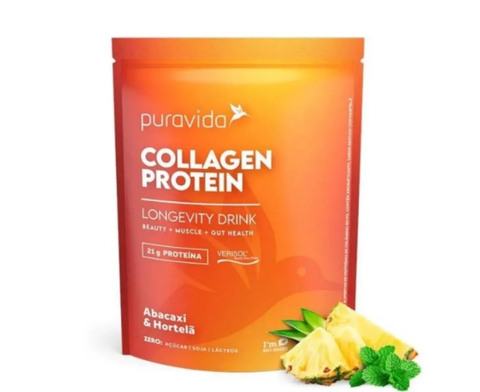 Suplemento Collagen Protein Hidrolisado Abacaxi - Puravida