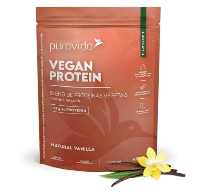 Suplemento Vegan Protein Sabor Vanilla 450G - Puravida