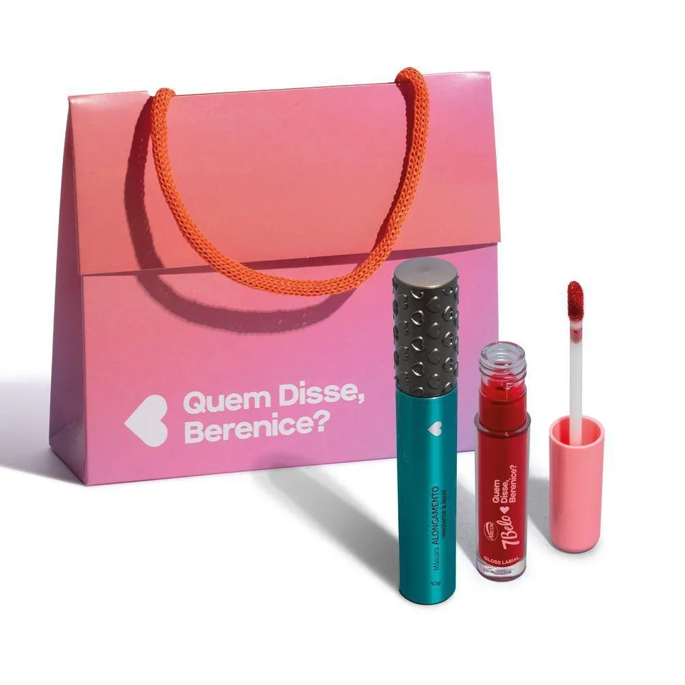 Combo Máscara De Cílios Resistente à água 10g + Gloss Labial Explosão De Framboesa 4ml + Sacola