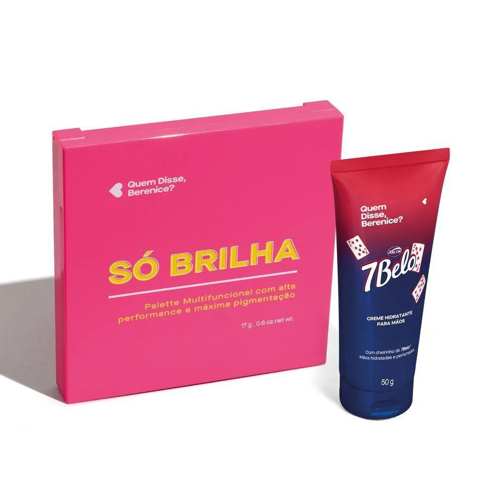 Combo Palette Multifuncional Só Brilha 17g + Creme Hidratante Para Mãos 50g