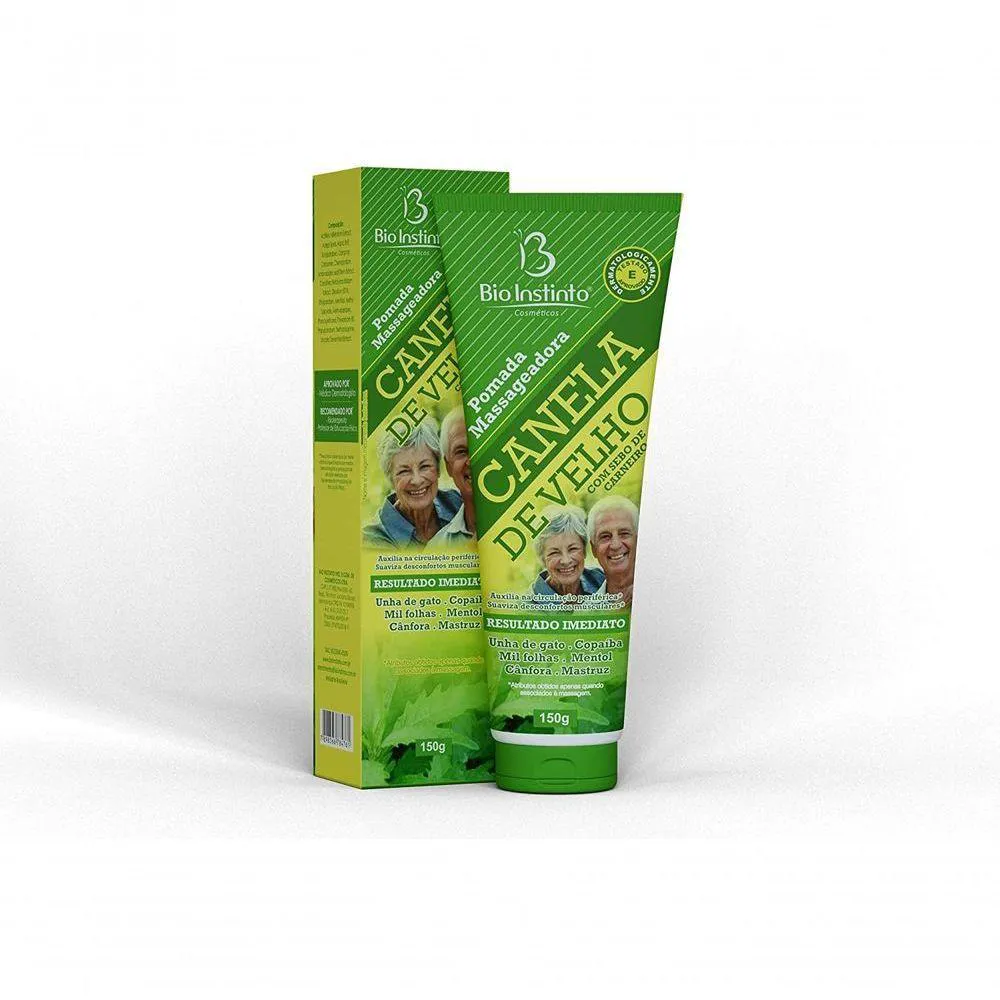 Pomada Canela De Velho Bio Instinto 150g Massageadora Com Sebo De Carneiro