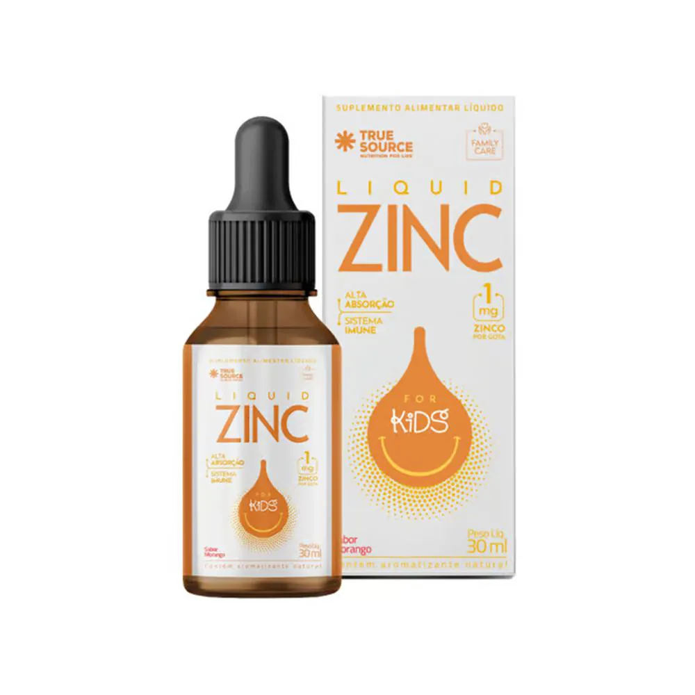 FAMILY CARE LIQUID ZINC FOR KIDS 30ML SABOR MORANGO - TRUE SOURCE
