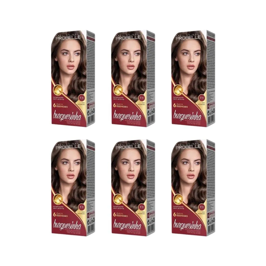 Coloraçao Probelle Burguesinha 7.1 Louro Acinz - Kit c/6un