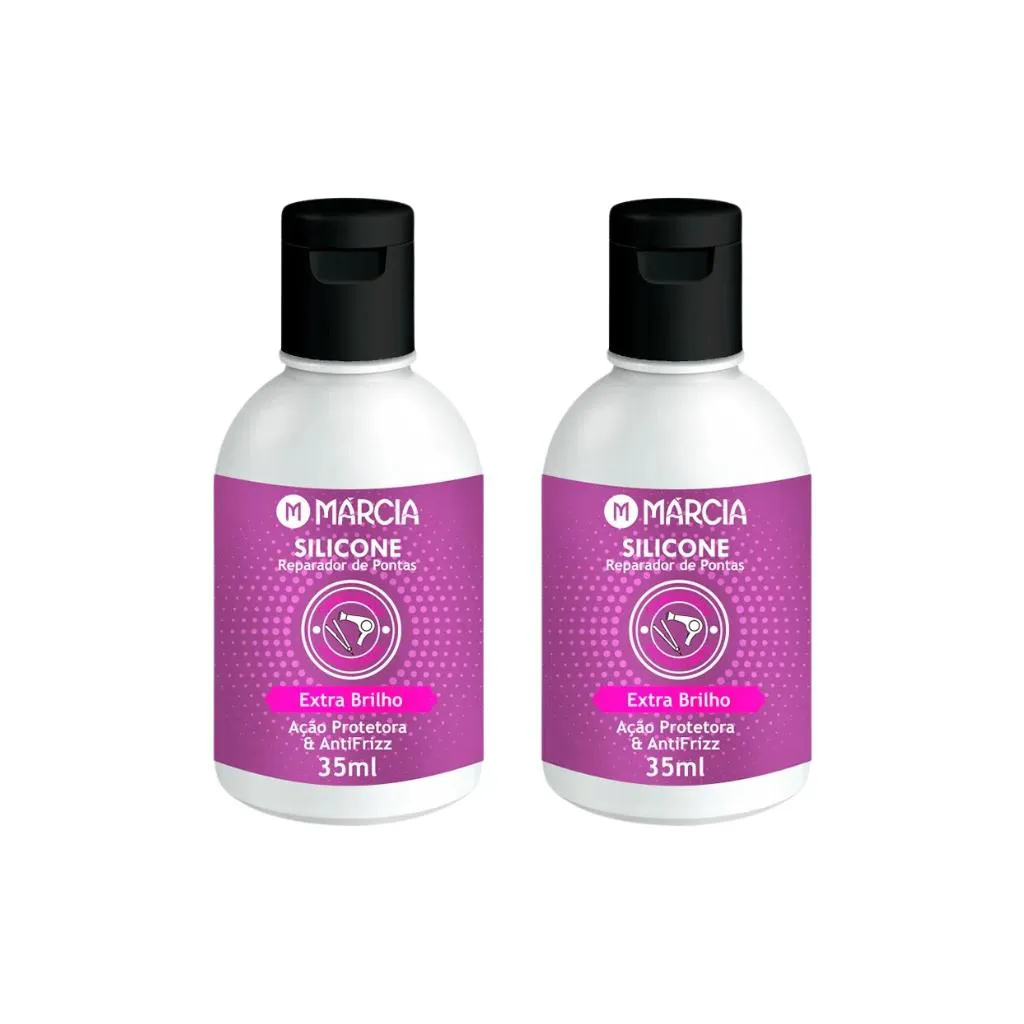 Reparador De Pontas Silicone 35ml Marcia Extra Brilho - 2un