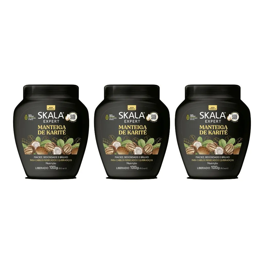 Creme Skala 1kg Manteiga de Karite-Kit C/3un