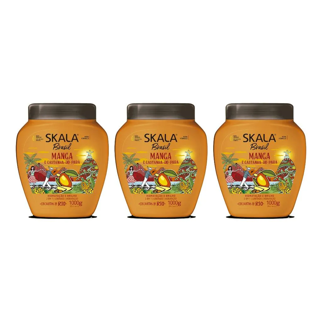 Creme Skala 1kg Manga e Castanha do Pará-Kit C/3un