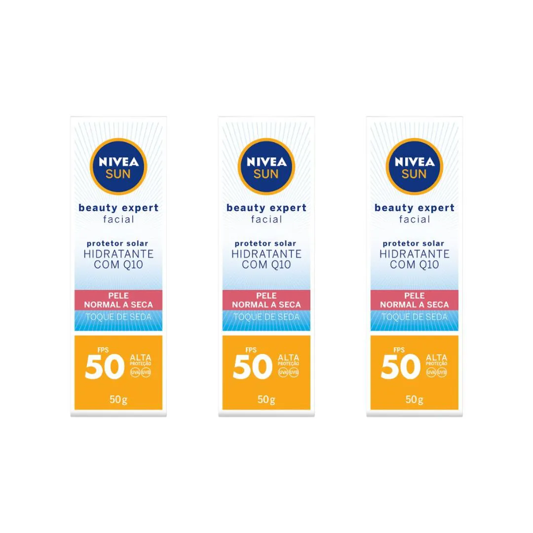Protetor Solar Nivea Facial 50g Beauty F50 Facial Seca- 3un