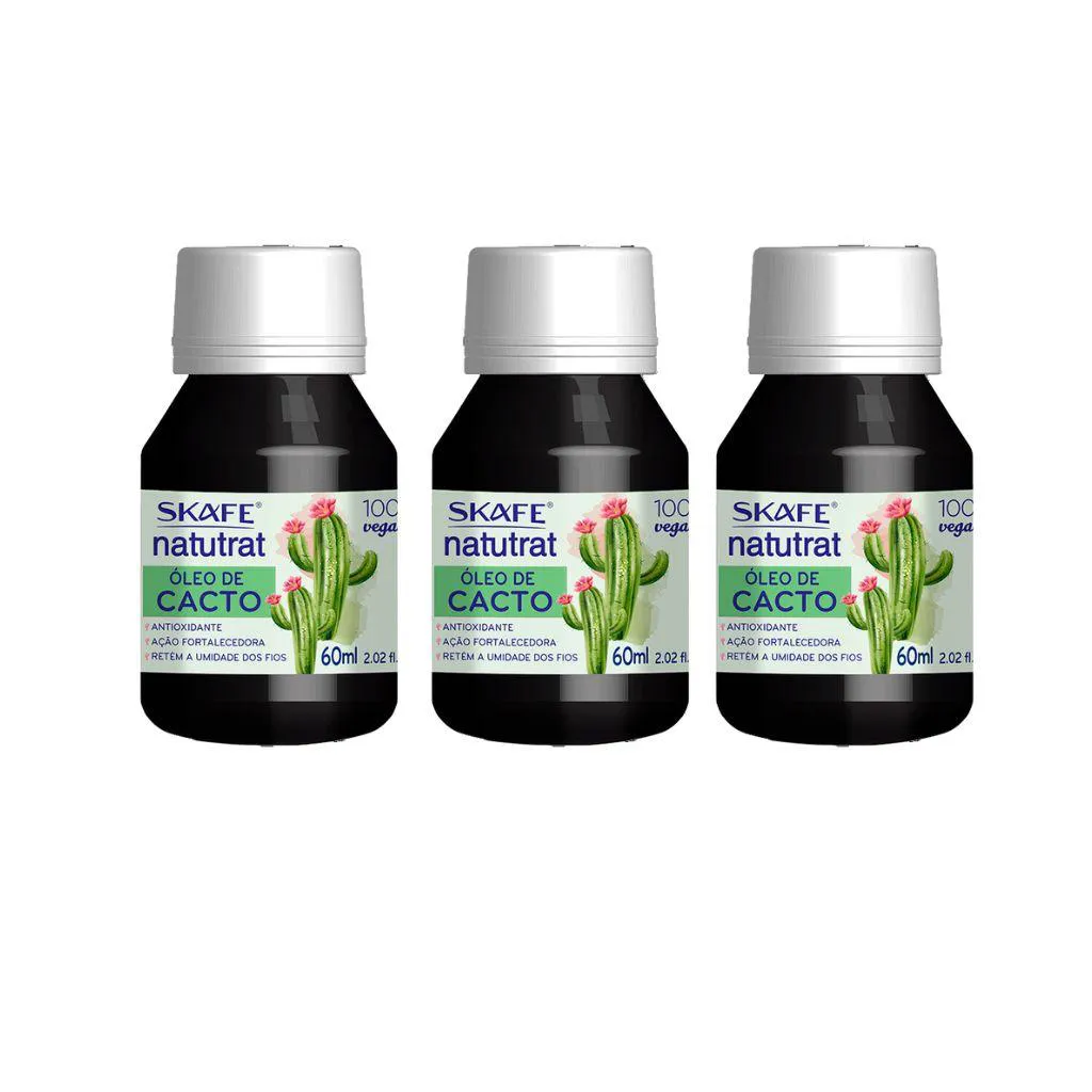 Oleo Capilar Skafe Natutrat Cacto 60ml - Kit C/ 3un