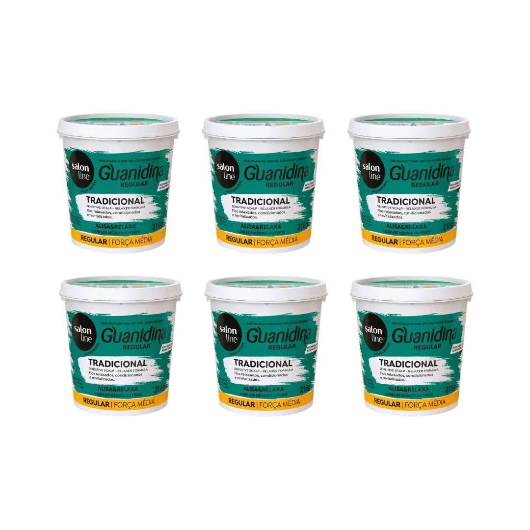 Relaxante Salon Line Guanidina Regular Verde 218g- Kit C/6un