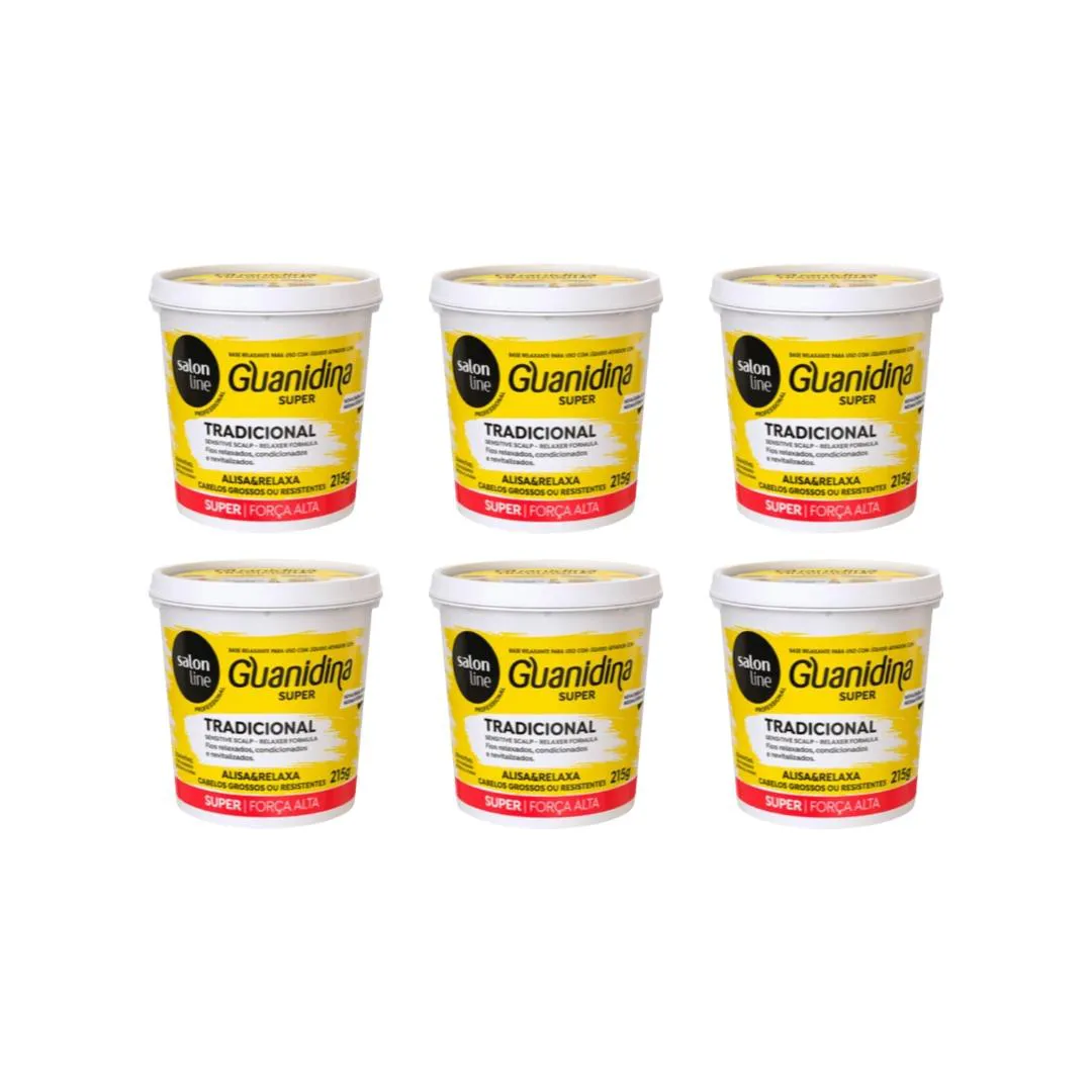 Relaxante Salon Line Guanidina Super Amarelo 215g-Kit C/6un