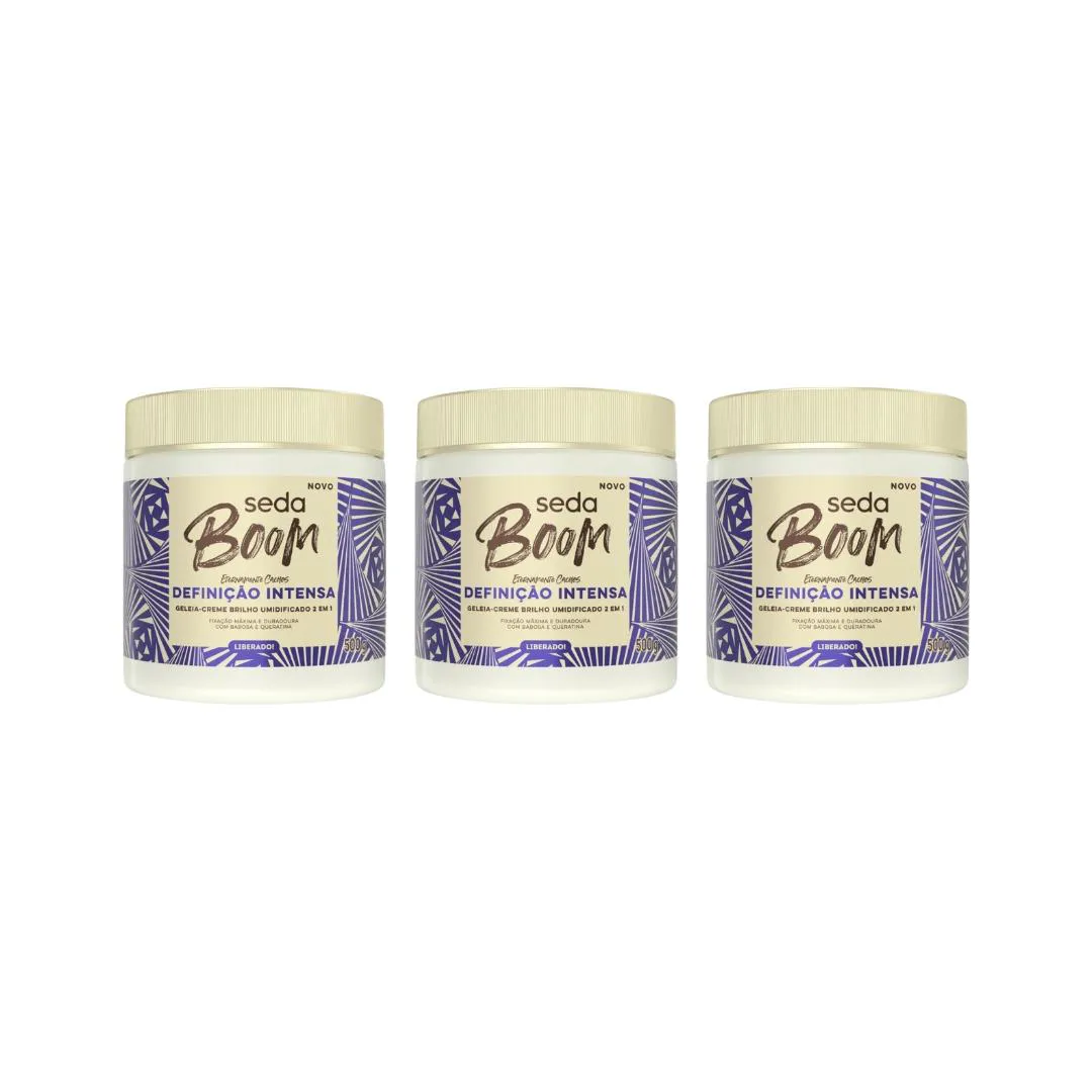 Geleia Seda Boom Definiçao Intensa 500g - Kit C/3un