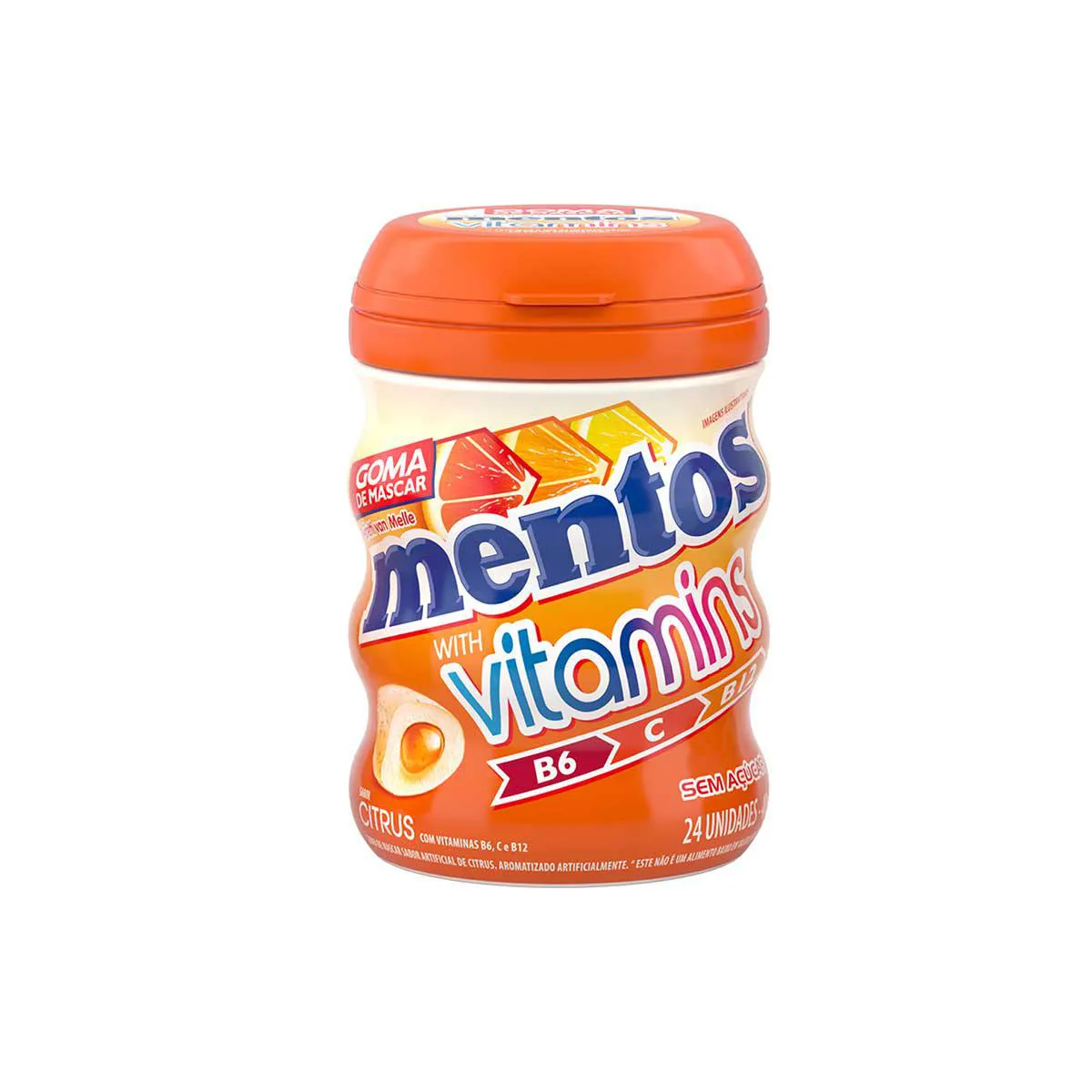 Goma de Mascar Mentos Vitamins Citrus 24 unidades