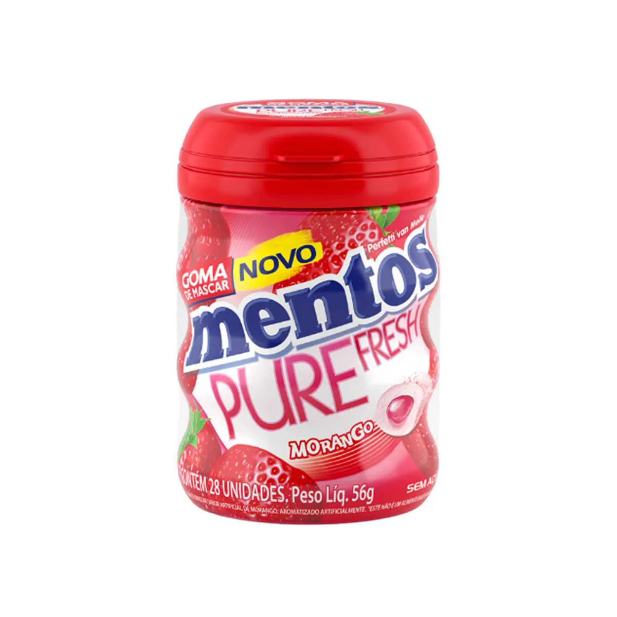 Goma de Mascar Mentos Pure Fresh Morango 56g