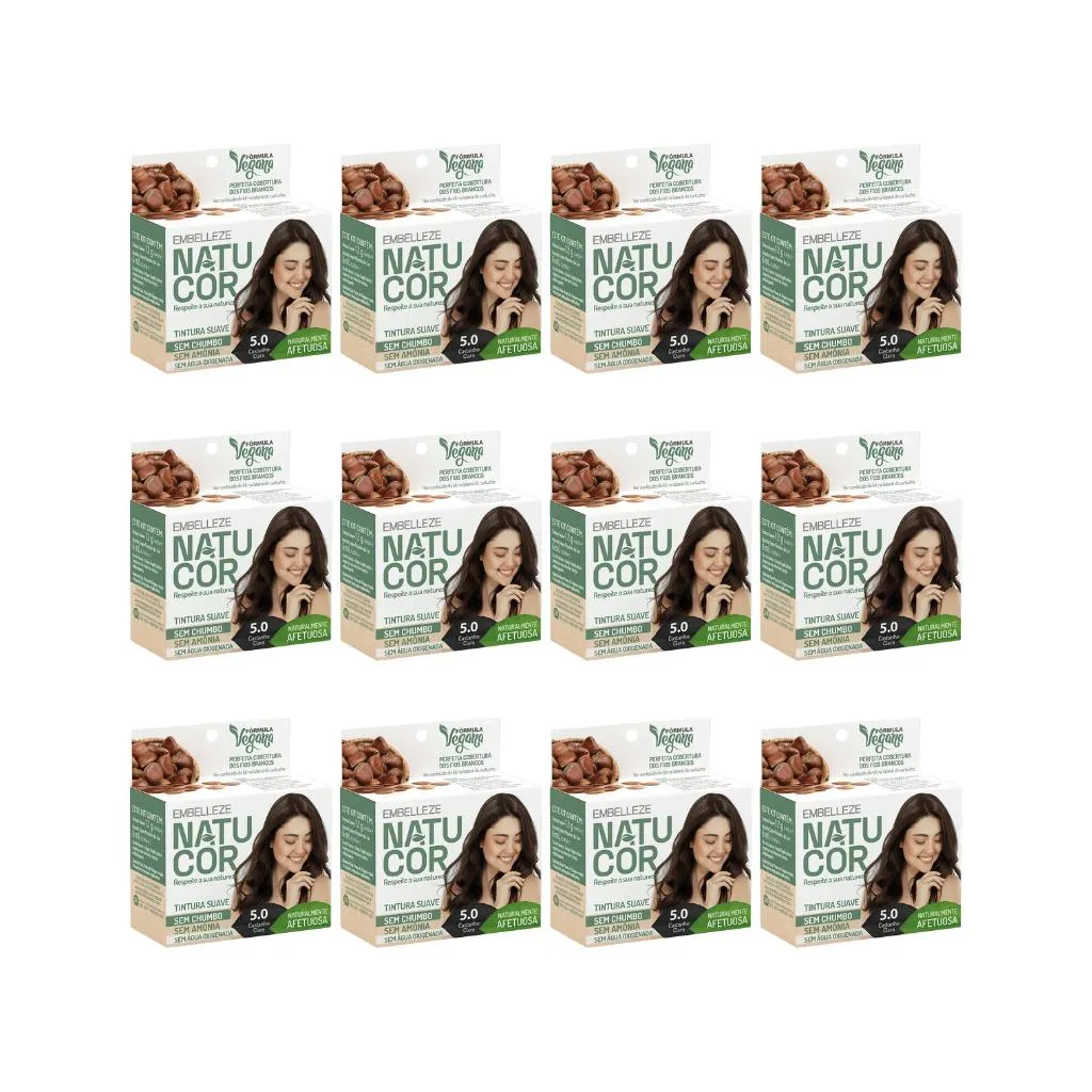 Coloraçao Natucor 5.0 Castanho Claro-Kit C/12un