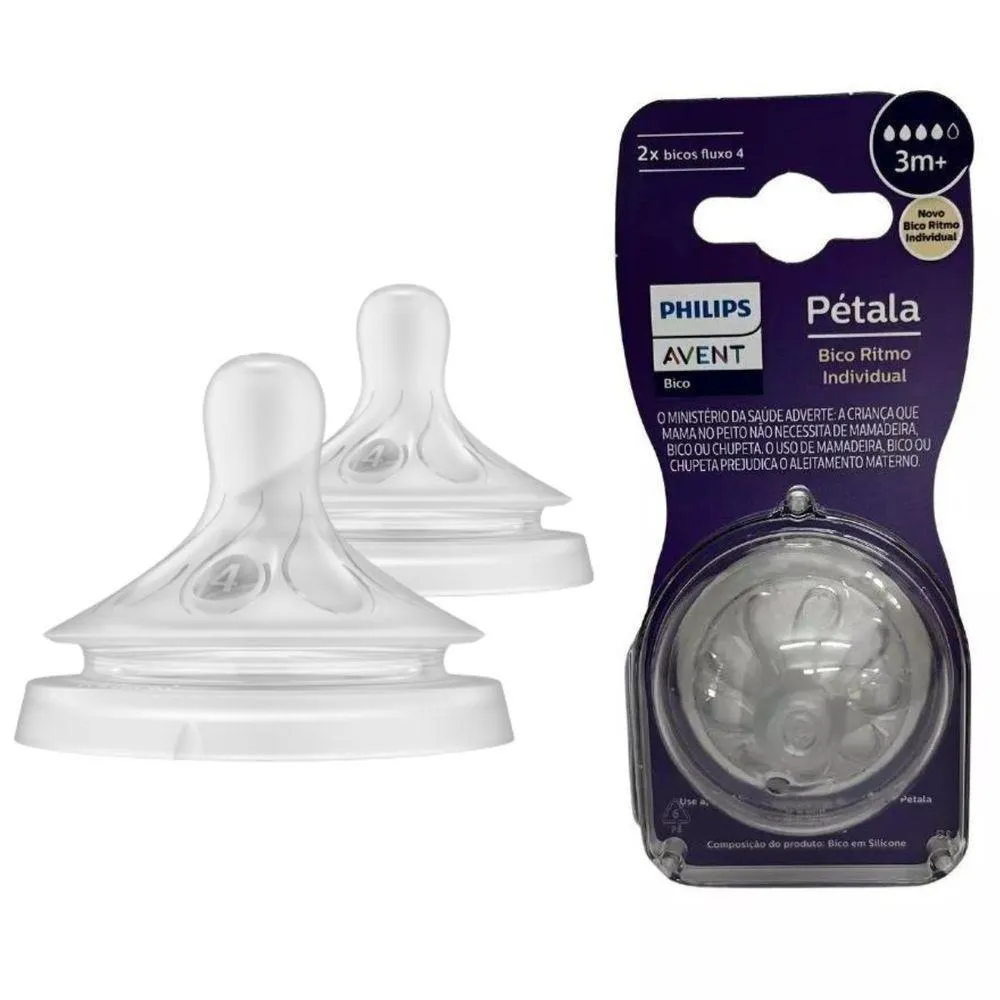 Bico Mamadeira Pétala 3.0 - Fluxo 4 - 3m+ - Philips Avent