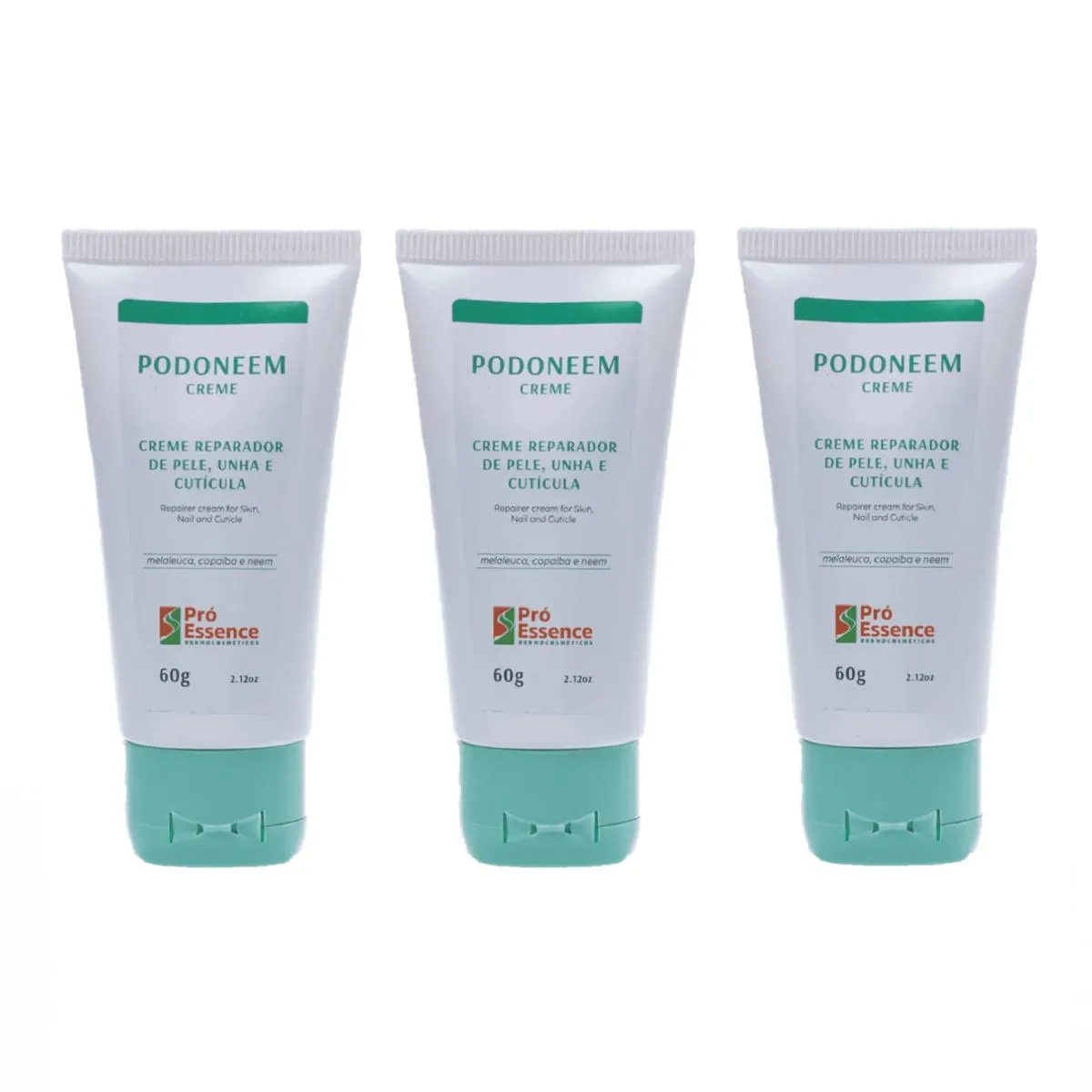 3X Podoneem Creme Reparador de Pele Unha e Cutícula