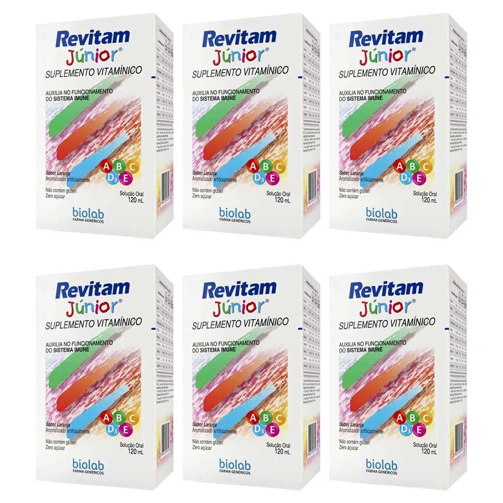 Kit 6 Suplemento Revitam Junior 120ml Sabor Laranja – Biolab