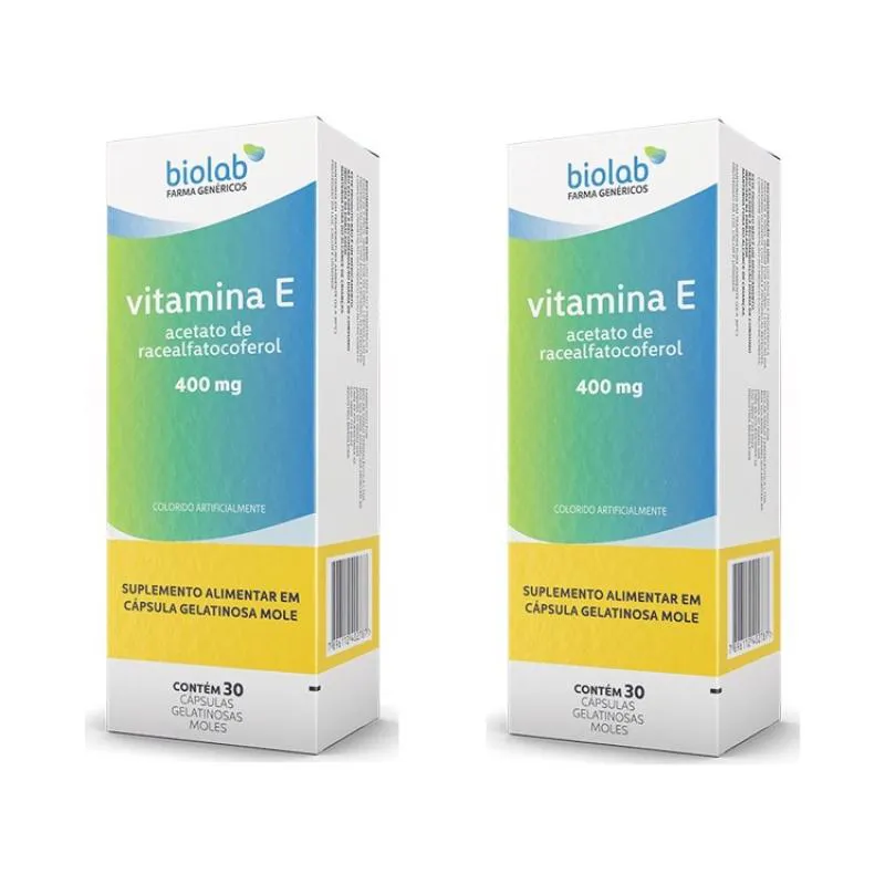 Kit 2 Suplemento de Vitamina E 400mg com 30Cps - Biolab