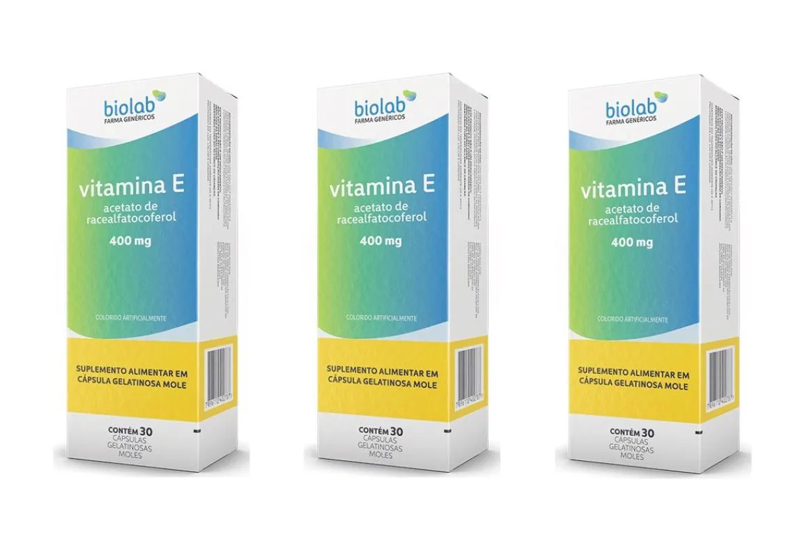 Kit 3 Suplemento de Vitamina E 400mg com 30Cps - Biolab