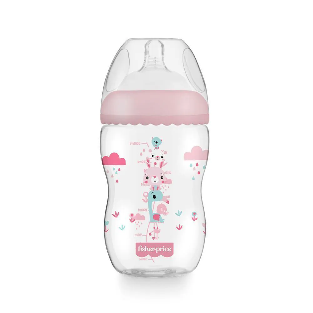 Mamadeira First Moments Rosa Algodão Doce 330ml Fisher Price