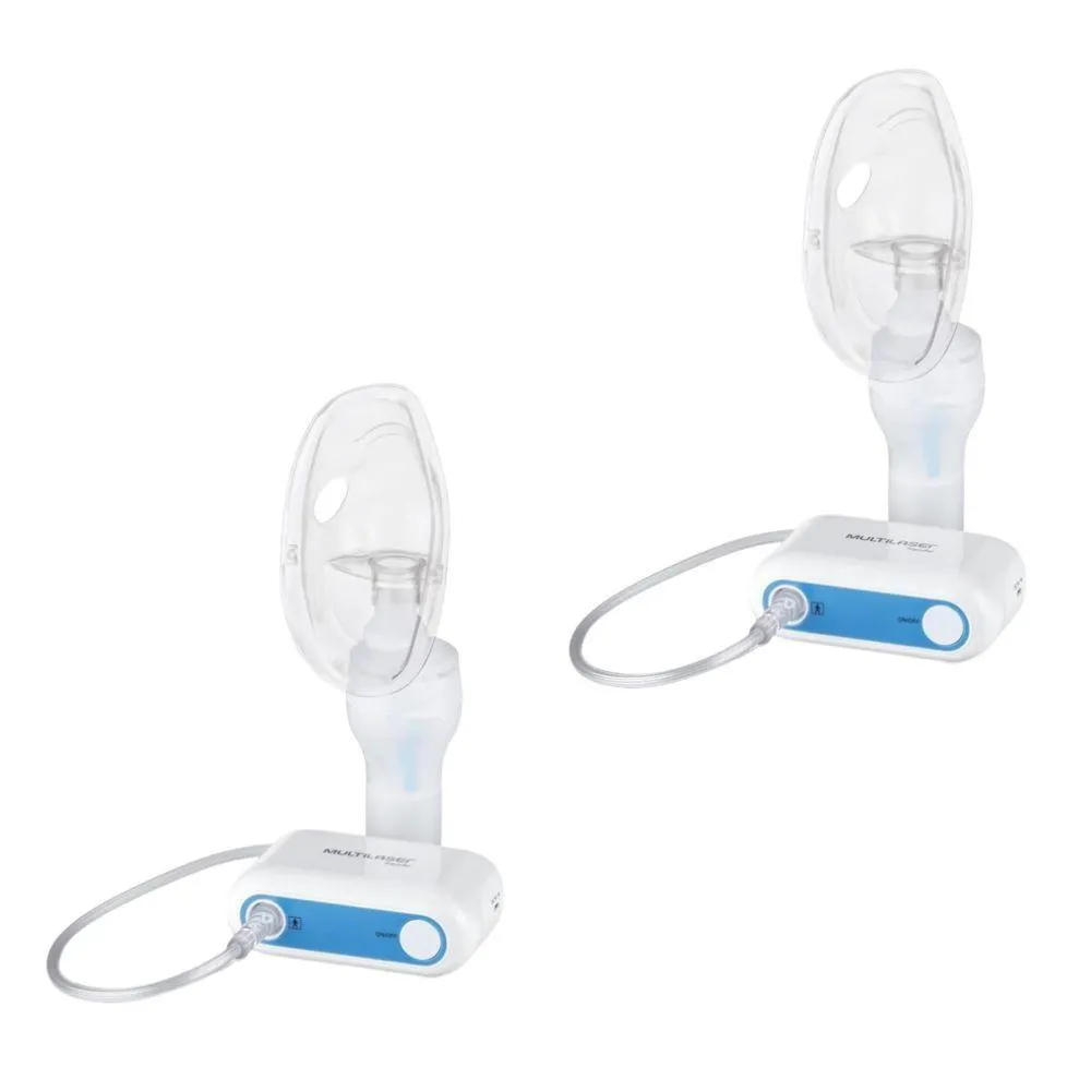 Kit 2un Nebulizador Inalador Compressor De Ar Nebcompact Usb Bivolt Multilaser